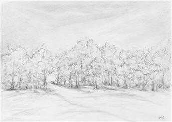 DAVID JOHNSON Group of 10 landscape pencil drawings.